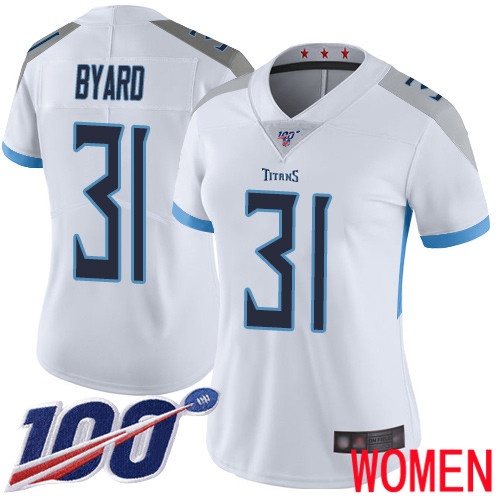 Tennessee Titans Limited White Women Kevin Byard Road Jersey NFL Football 31 100th Season Vapor Untouchable